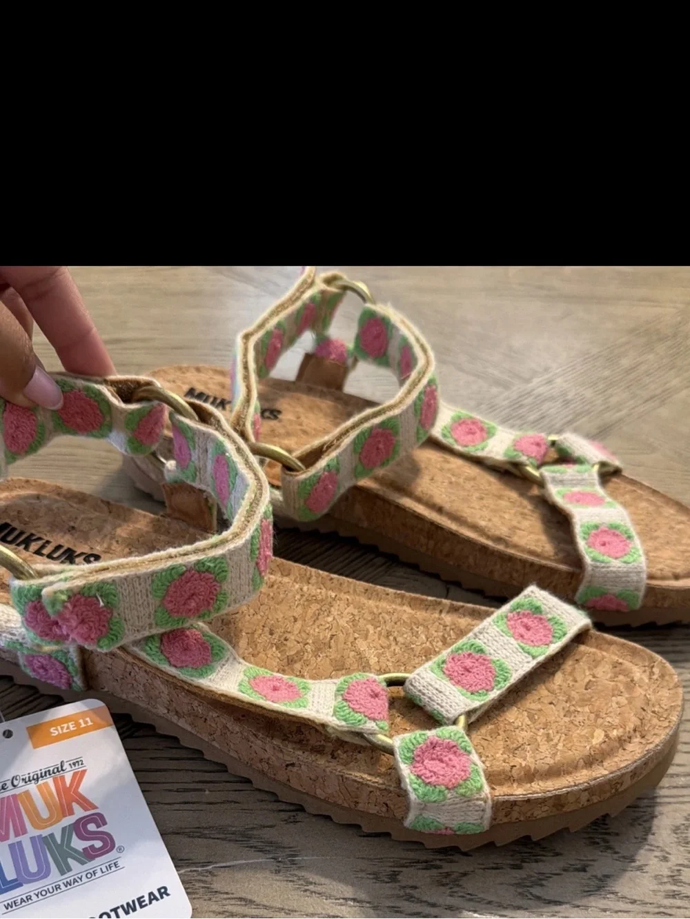 MUK LUKS Womens Piper Open Toe Adjustable Strap Sandal 11
